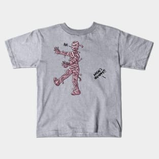 Funny Pink Mummy Escaping Her Child Digital Illustration Kids T-Shirt